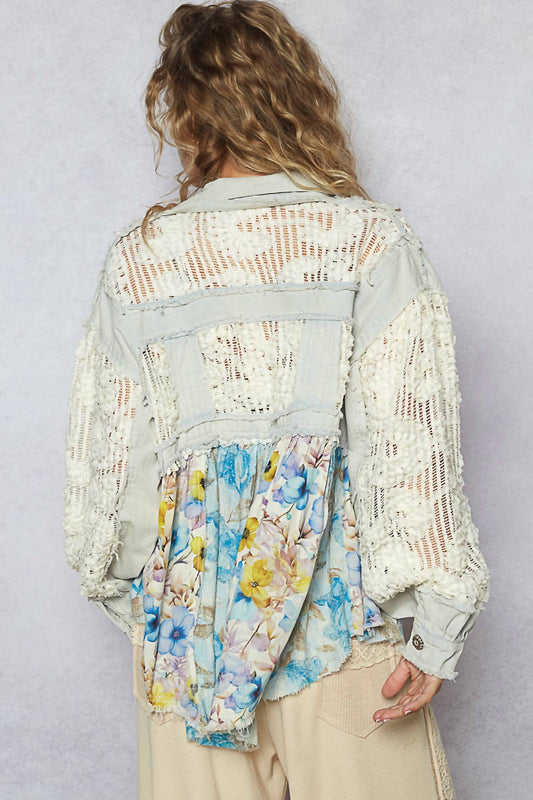 Pol - Lucy Long Sleeve Button Front Jacket