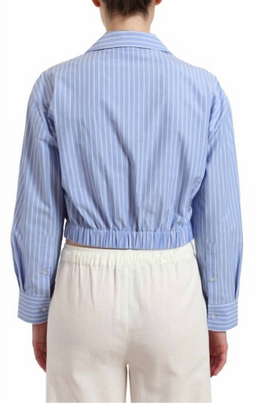 Mavi - Crop Stripe Woven Top