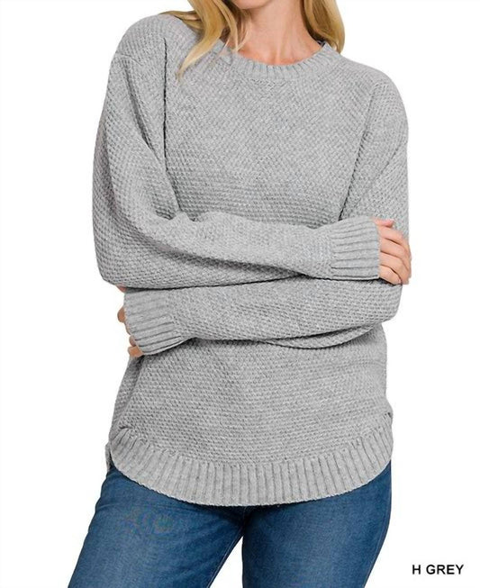 Zenana - Riley Round Neck Sweater
