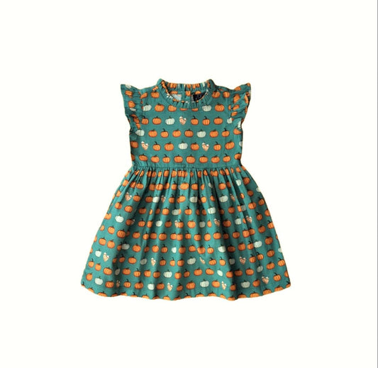 Tuktuk Designs - Girl's Pumpkin Spice Ruffle Dress