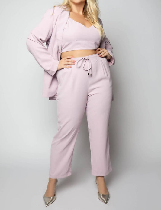 Geegee - 3 Piece Woven Pants Suit - Plus