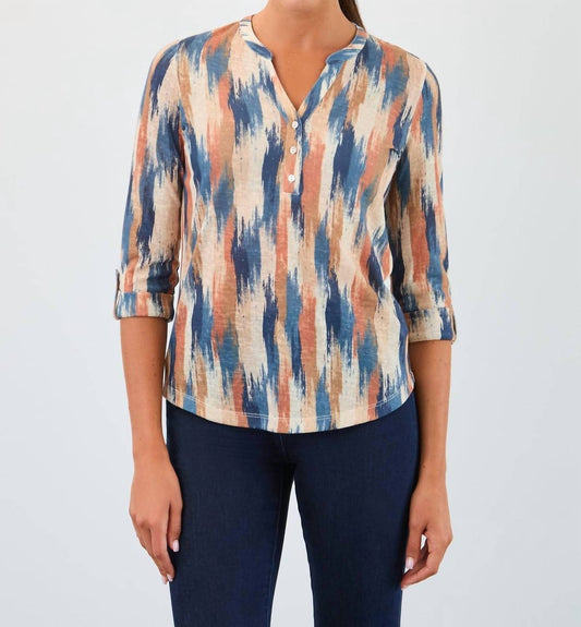 Fdj - Long-sleeve Notch Neck Top