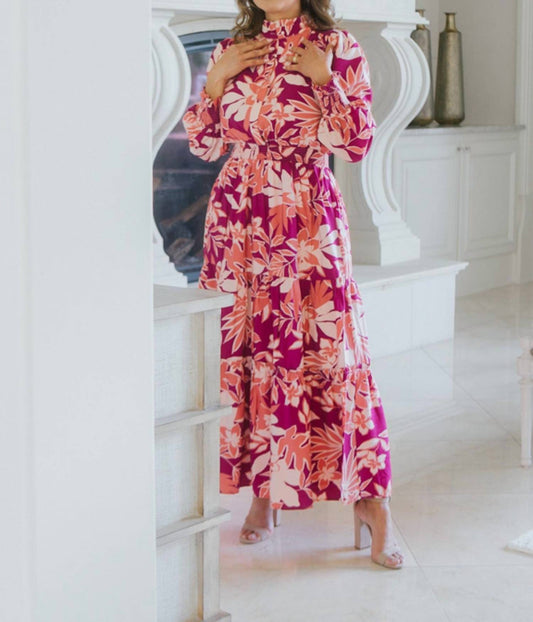 Fate - Long Sleeve Floral Maxi Dress