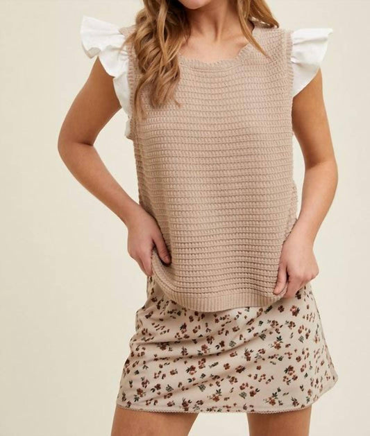 Wishlist - Twofer Ruffle Sleeve Sweater