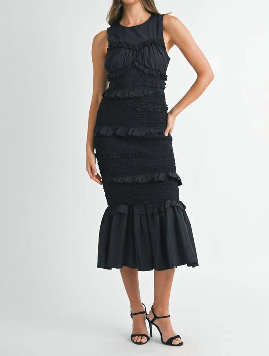 Mable - Smocked Verity Mermaid Line Midi Dress