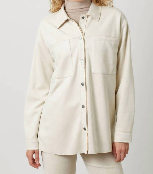 Mystree - Suede Button Down Shacket