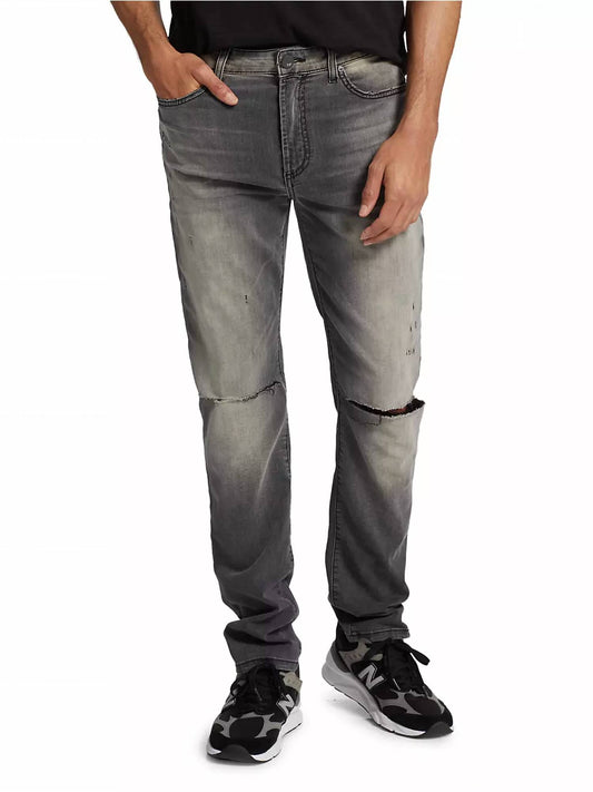 Brando Slim Distressed Greigio Jean