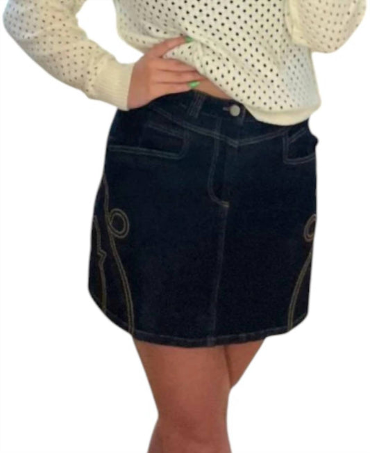 She + Sky - Cow Girl Mini Skirt