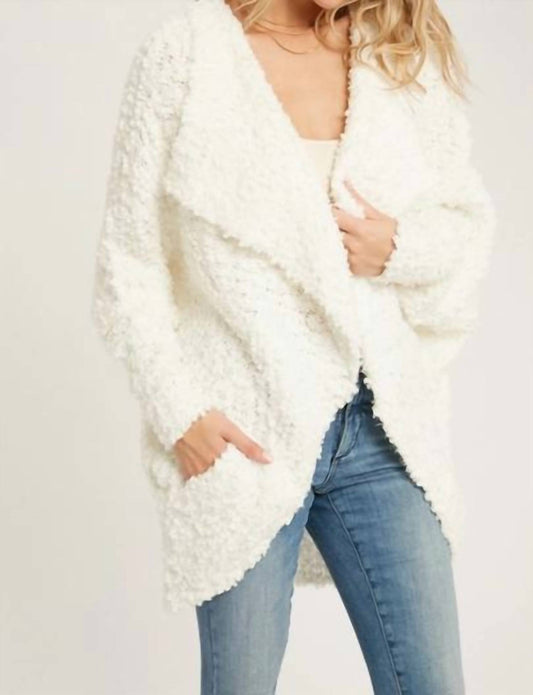 Bluivy - Boucle Yarn Cocoon Cardigan Sweater