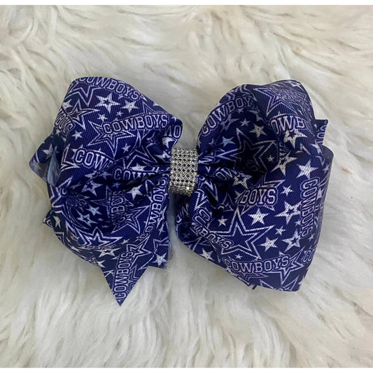 Kids Charm - Girl's Dallas Cowboys Double Layer Hair Bow