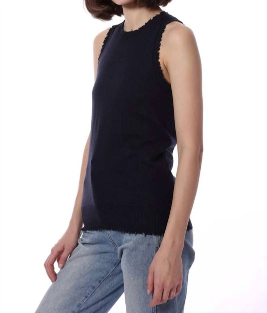 Minnie Rose - Cotton Cashmere Frayed Tank