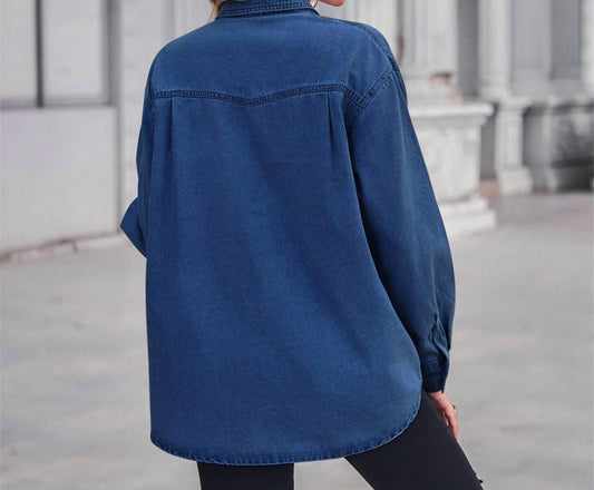 Sweetkama - Classic Denim Lapel Button-down Shirt