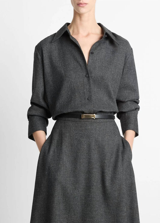 Vince - Italian Jaspe Relaxed Button-front Shirt