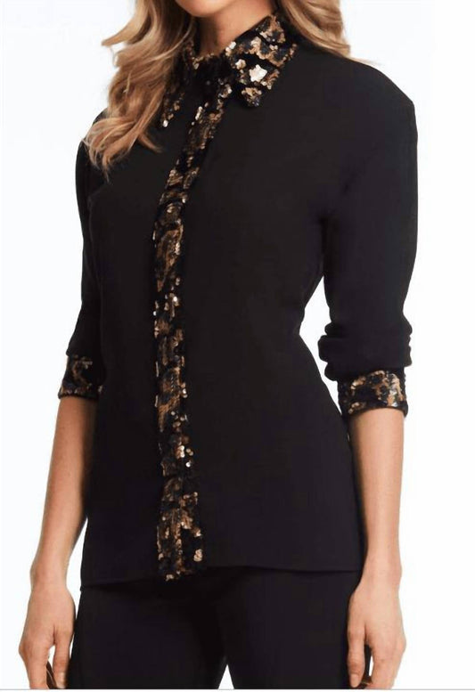 Alberto Makali - Animal Print Sequin Shirt