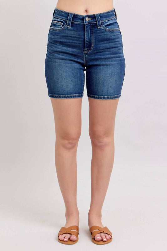 Judy Blue - High Waist Bermuda With Back Flap Pocket Denim Short