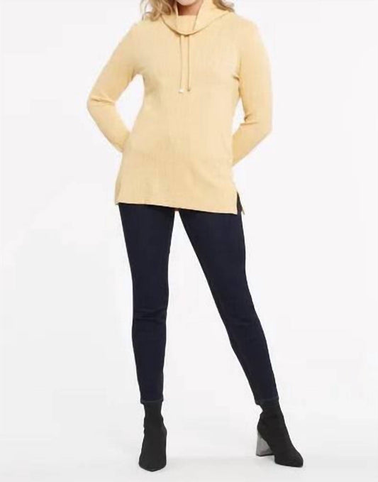 Tribal - Drawstring Cowl Neck Top