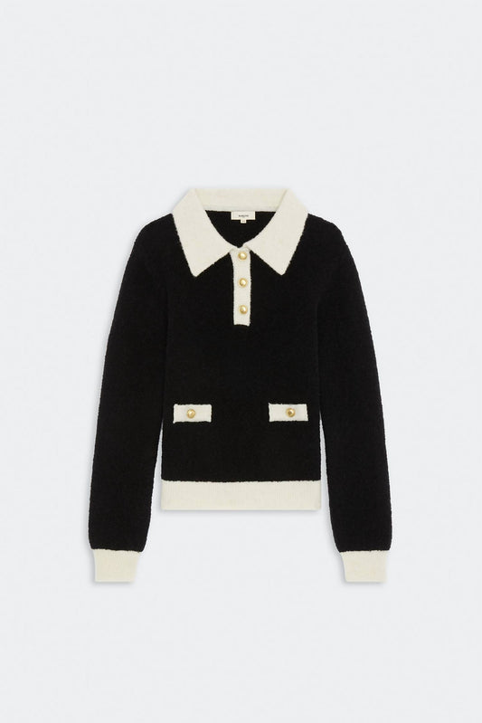 Suncoo - Women's Collared Long Sleeves Sweater