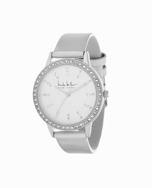 Nicole Miller - Women's Silver Tone Strap Watch - 36Mm
