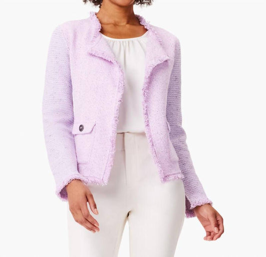 Nic + Zoe - Women's Fringe Mix Knit Pocket Jacket