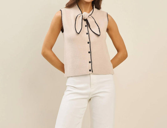 Able - Color contrast bow sweater