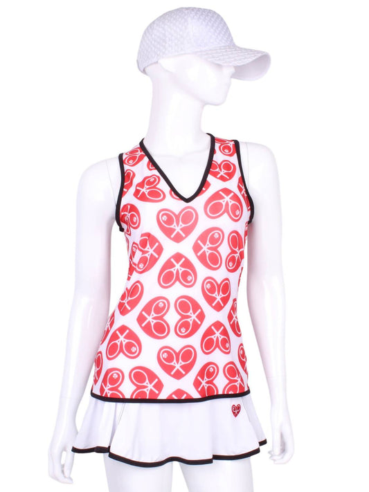 Love Love Tennis - Women's Vee Tennis Tank Top