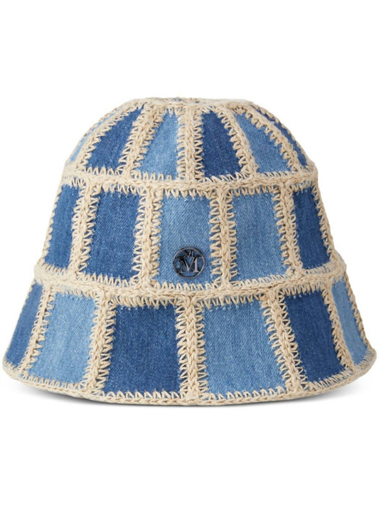 Maison Michel - Pablo Denim Patchwork Crochet Hat