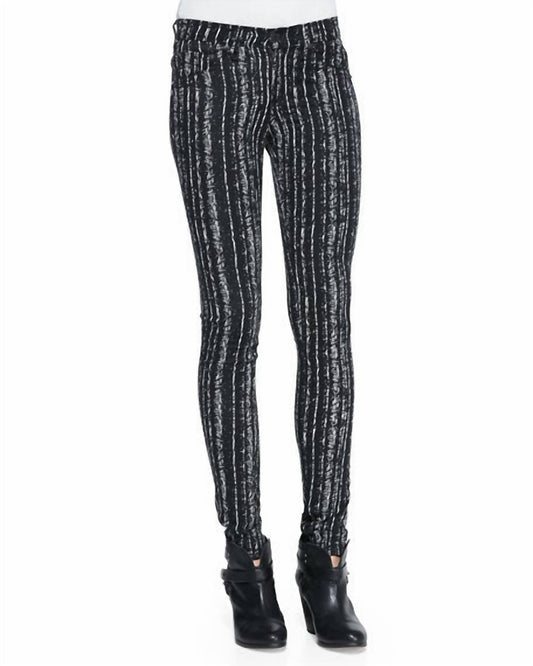 Women Barcode Printed Mid Rise Skinny Jeans Leggings