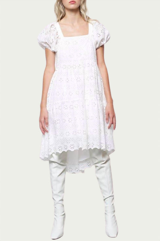 COCO CUTOUT BRODERIE ANGLAISE MINI DRESS