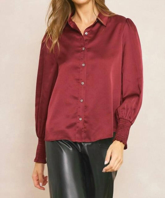 Style U - Courtney Satin Button Down Blouse