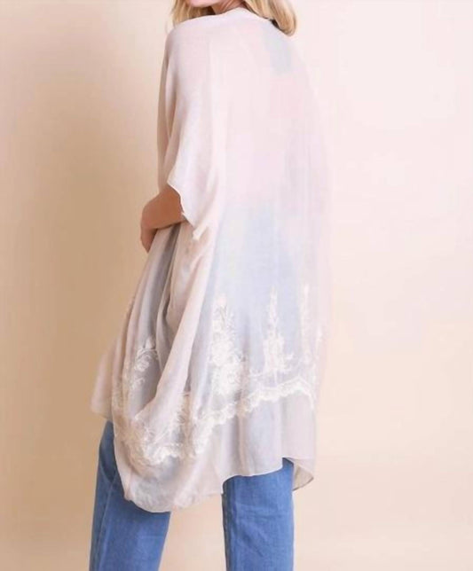 Leto - Lightweight Floral Embroidered Tassels Boho Festival Kimono Wrap