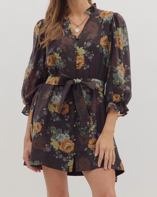 Entro - Ruffle Floral Mini Dress