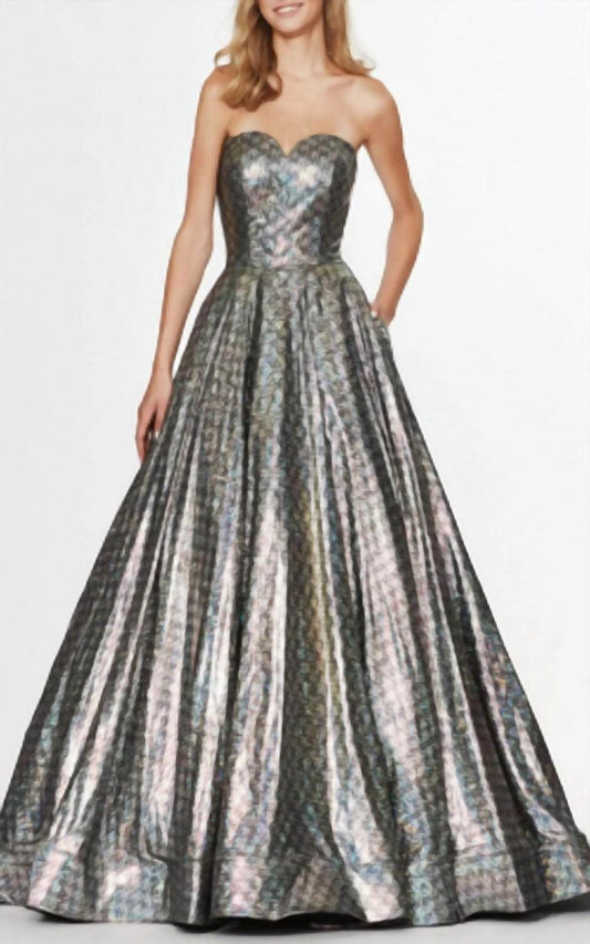 Angela & Alison - Titanium Shimmer Ball Gown