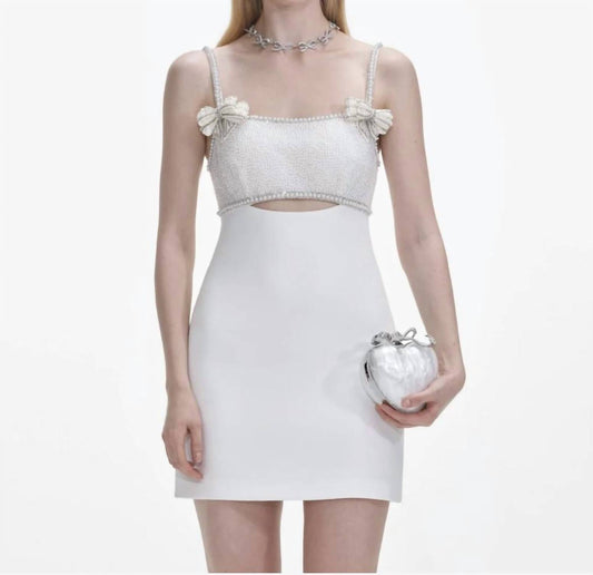 Self-Portrait - Crepe Bow Mini Dress