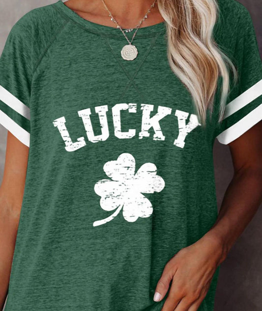 Shewin - Clover Striped Short Sleeve "Lucky" Tee