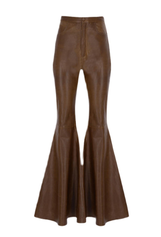 Zeynep Arcay - Women Flare Leather Pants