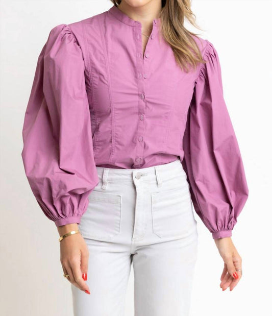 Karlie - Poplin Button Top