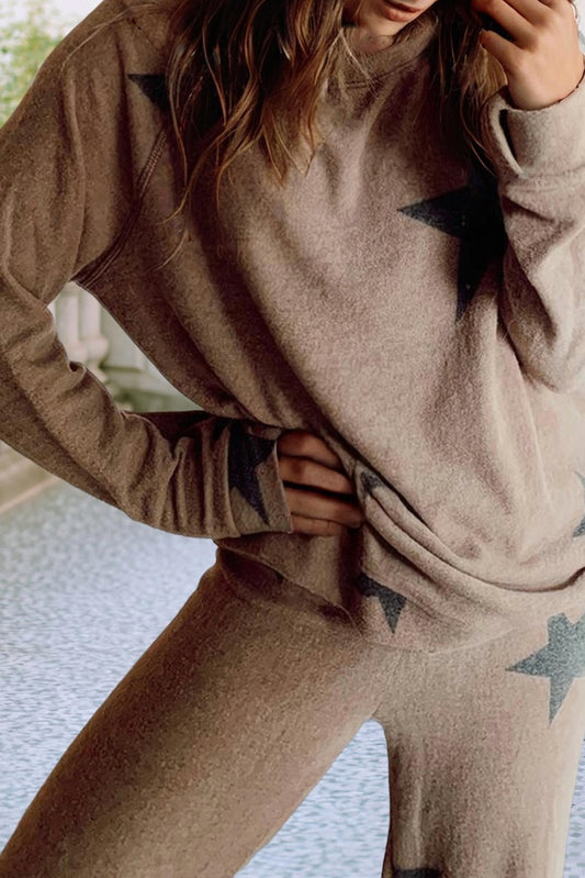 Little Daisy Closet - Retro Star Long Sleeve Drawstring Wide Leg Pajama Set