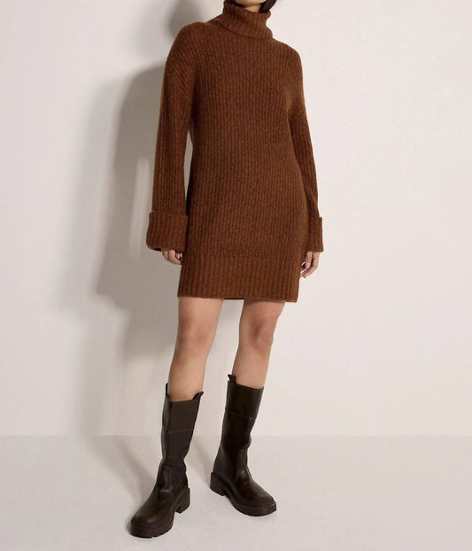 Apricot - Boucle Knit Fisherman Jumper Mini Dress