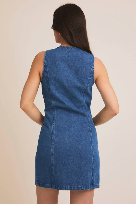 Gilli - Sleeveless Button Denim Dress