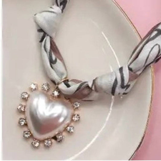 Josslyn By Wall To Wall - Women's Heart Knotted Scarf Layering Necklace