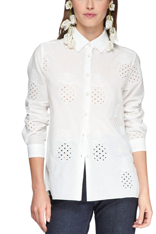 Vilagallo - Tea Pineapple Eyelet Shirt