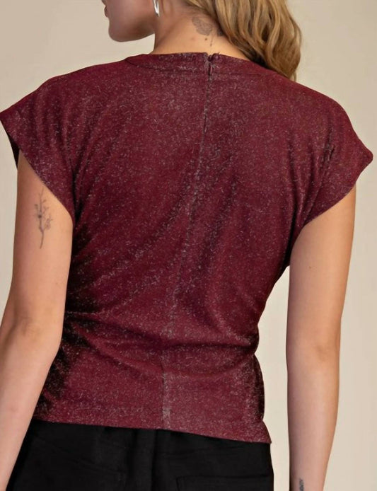 Glam - Cap Sleeve Pleated Blouse