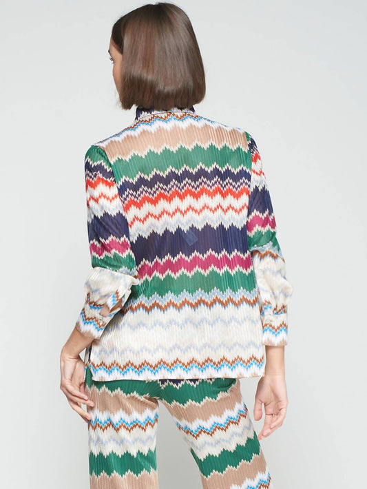 Vilagallo - Mariela Herringbone Lurex Jacquard Shirt