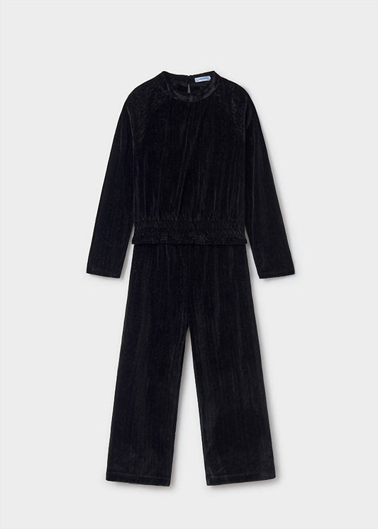 Mayoral - Kids Long Sleeve Smock Velvet Pants Set