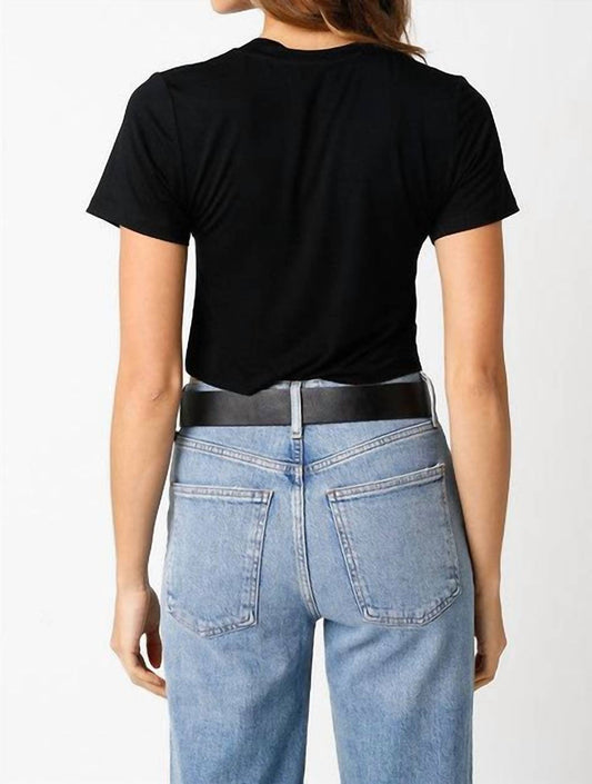 Olivaceous - Alana Cropped V Neck Tee