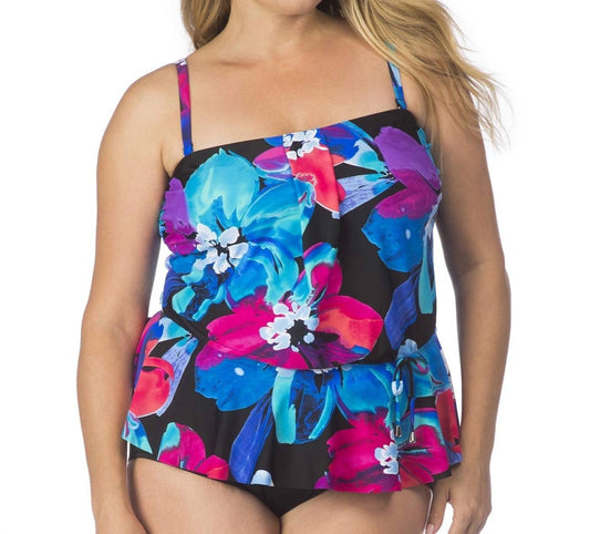 Maxine Of Hollywood - Plus Size Peplum Tankini Top