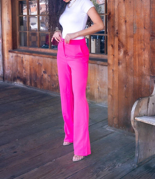 Surelymine - Straight Leg Side Slit Trouser Pants