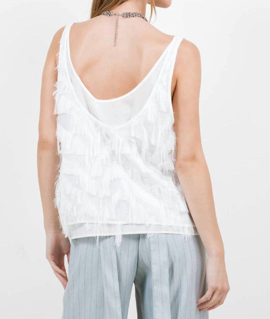 Whiteroom+Cactus - Textured Fringe Double Layer Tank Top