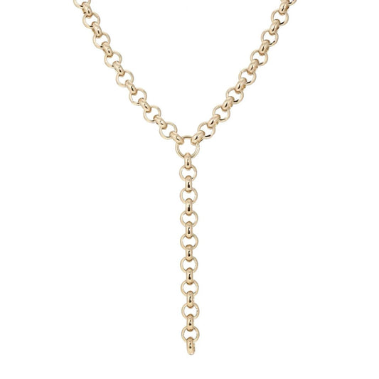 Eklexic - Women's Royal Rolo Chain Lariat Necklace