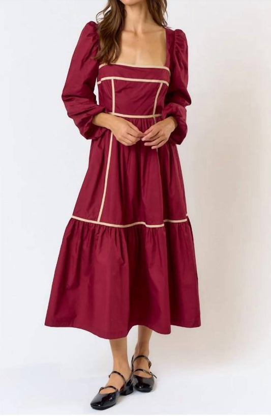 Lalavon - Tis The Season Wine Dress